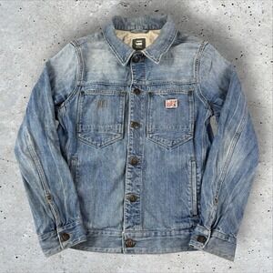 G-Star Raw Ranch Tailor Denim Jacket Men's Size M Distressed Faded